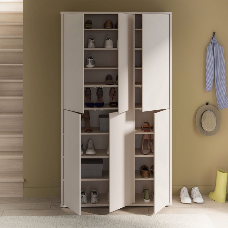 Rylon 24 Pair Shoe Storage Cabinet, Beige