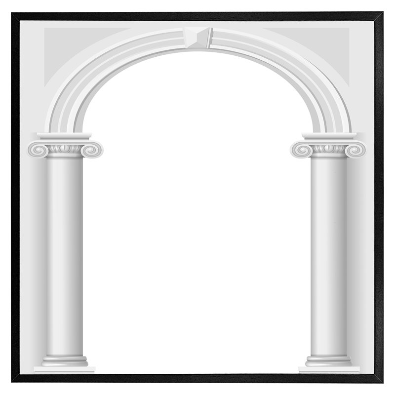 Artiles Colums - Single Picture Frame Print, Black Framed, 51cm H x 51cm W x 4cm D