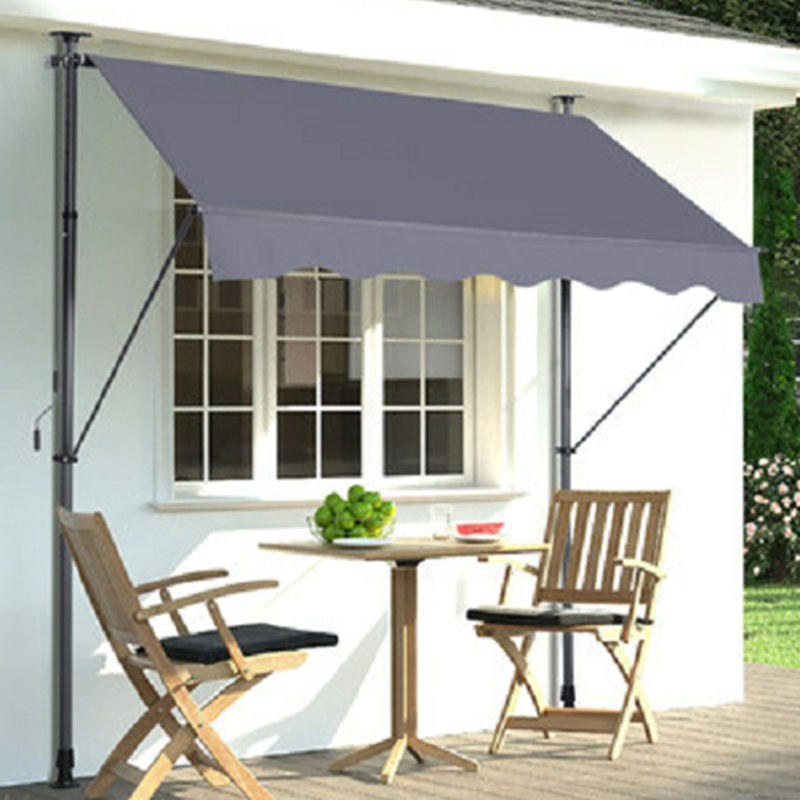 Pabin Inc 117'' Polyester Cover Retractable Patio Awning, 117" H x 78.74" W