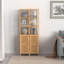 Grande armoire en bambou de 67 pouces avec porte et tablettes pour un rangement polyvalent