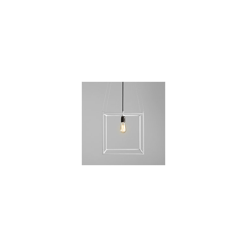 Allyssa 1 - Light White Square/Rectangle Pendant, White