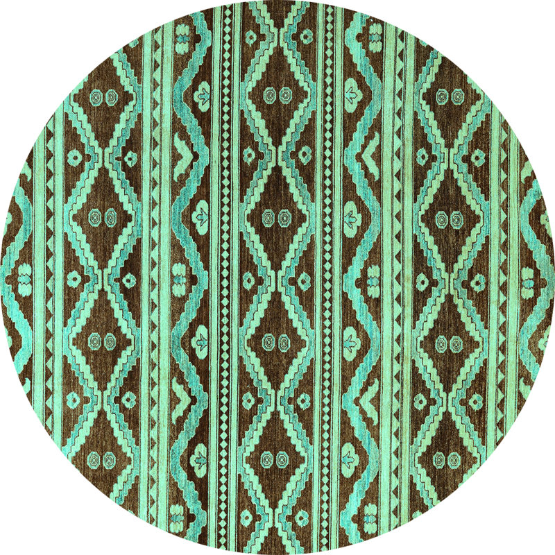 Delsol Wool Ikat Indoor Rug, Round 4'