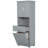 Tall Grey Bathroom Cabinet With Laundry Basket, Large Storage Space Tilt-Out Hamper And Upper Cabinet-471546671