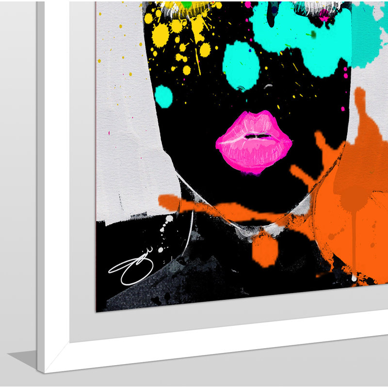 « pourquoi so negative », impression sur toile, H 39,5 po x l 27,5 po x P 0,75 po, Cadre en acrylique blanc
