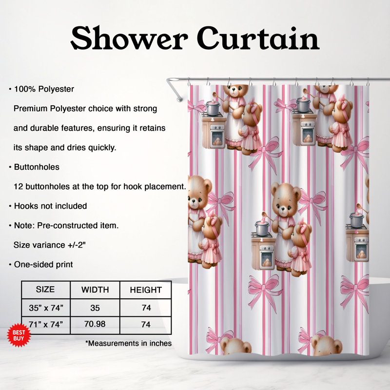 Rideau de douche Baby Care - Premium 218, H 74 po x l 71 po