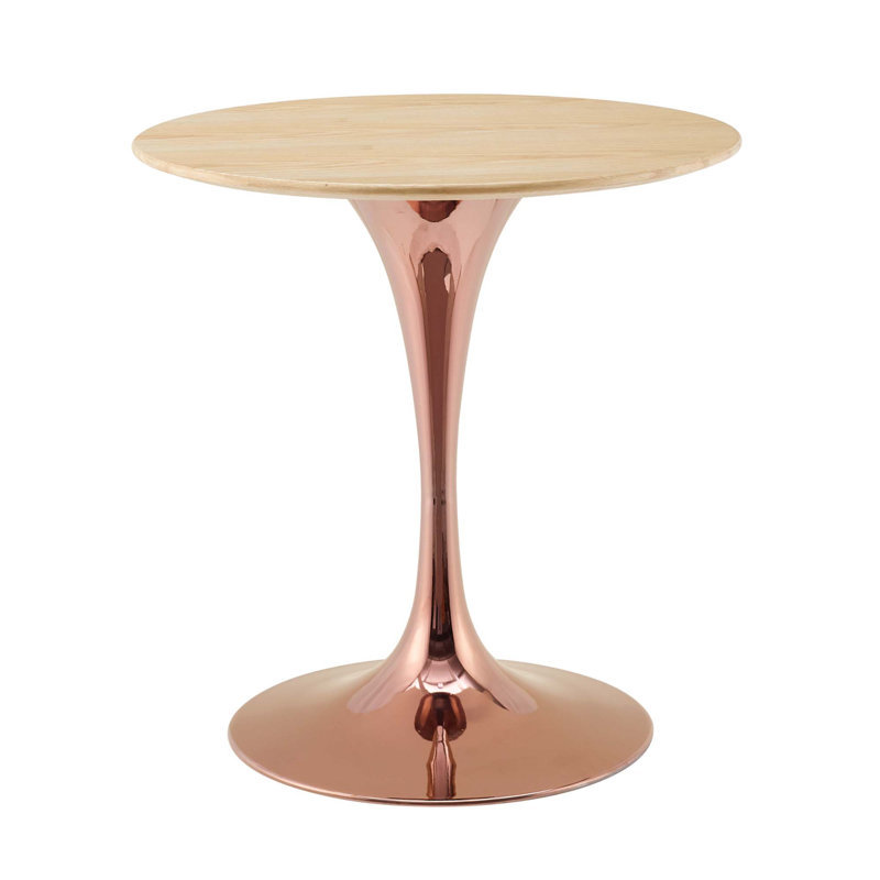 Table de salle à manger Modway Lippa, Naturel, Or rose, L 27,5 po x l 27,5 po