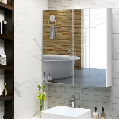 Wendelgard White Bathroom Wall Cabinet