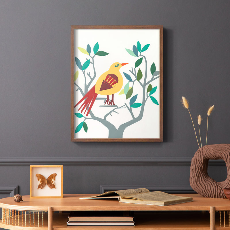 «Whitty Bird III», reproduction encadrée - bois massif, Brun, H 28 po x l 22 po
