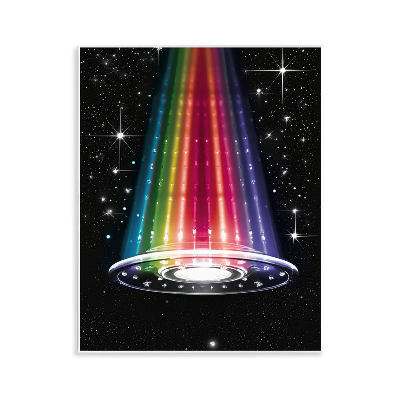 Plaque murale Rainbow Galaxy UFO, design par Sasha