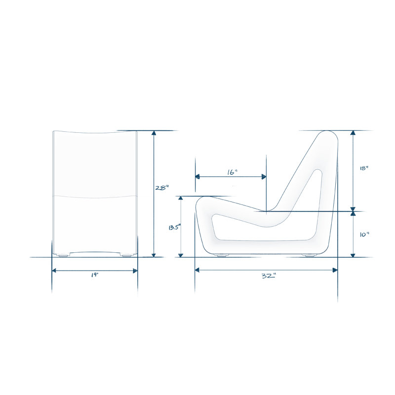 Loop Outdoor Lounge Chair, Seafoam Green