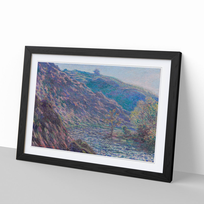 The Petite Creuse River by Claude Monet - Picture Frame Painting, 27cm H x 36cm W x 2cm D, Black Framed