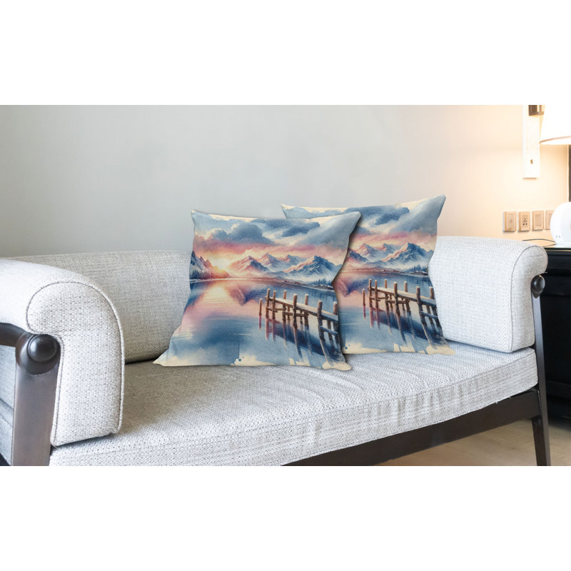 Fabric Reversible Throw Pillow, 16"H x 36"W, Rectangle