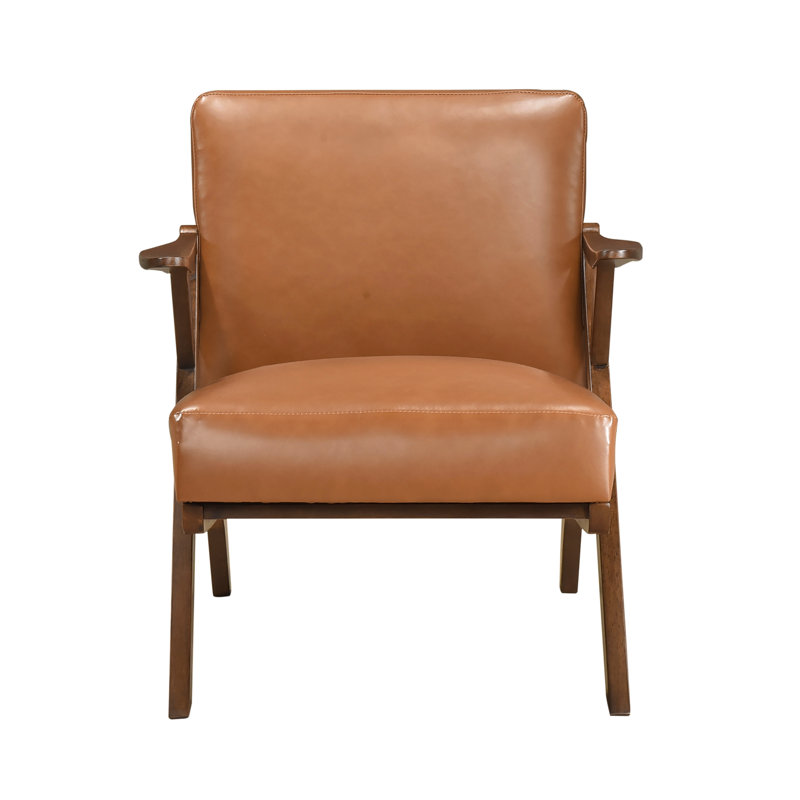 Fauteuil d'appoint en similicuir, Brun, Marron foncé