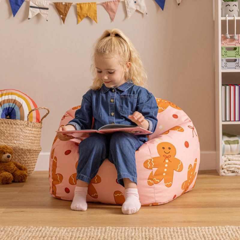 Kids Rainbow Print Classic Bean Bag, Gingerbread
