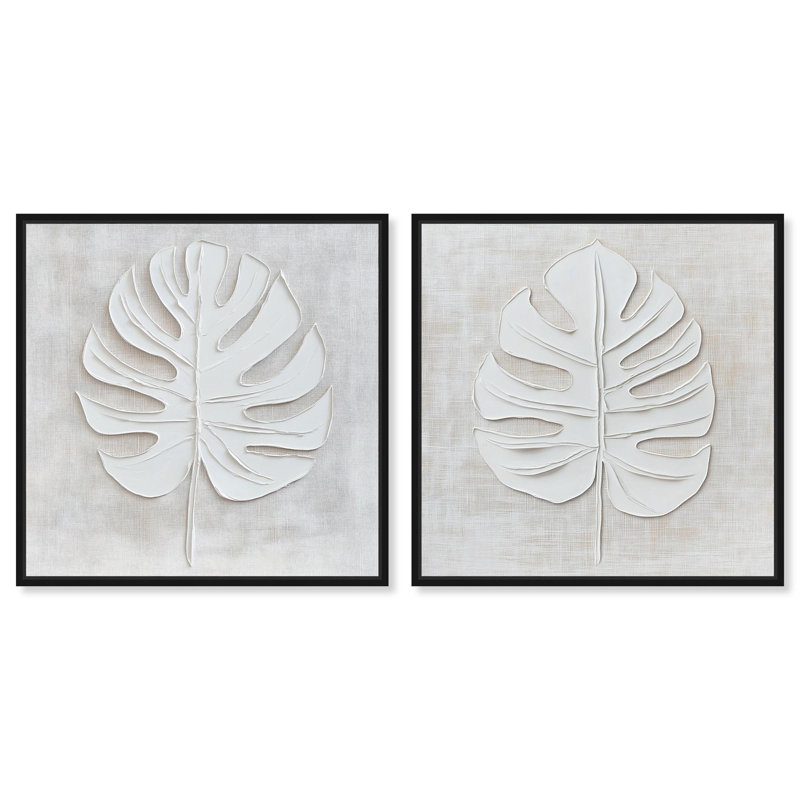 "Luxe Botanicals", ensemble de 2 reproductions d'art sur toile par , H 13 po x l 13 po, Noir