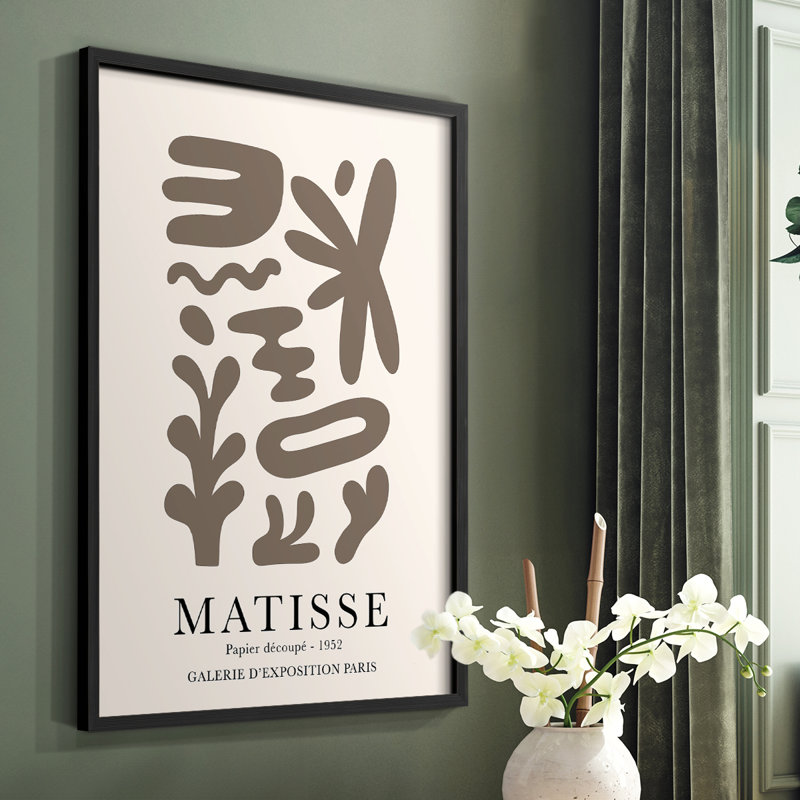 Matisse CCXXVII Framed Print - Solid Wood, Black, 10" H x 8" W