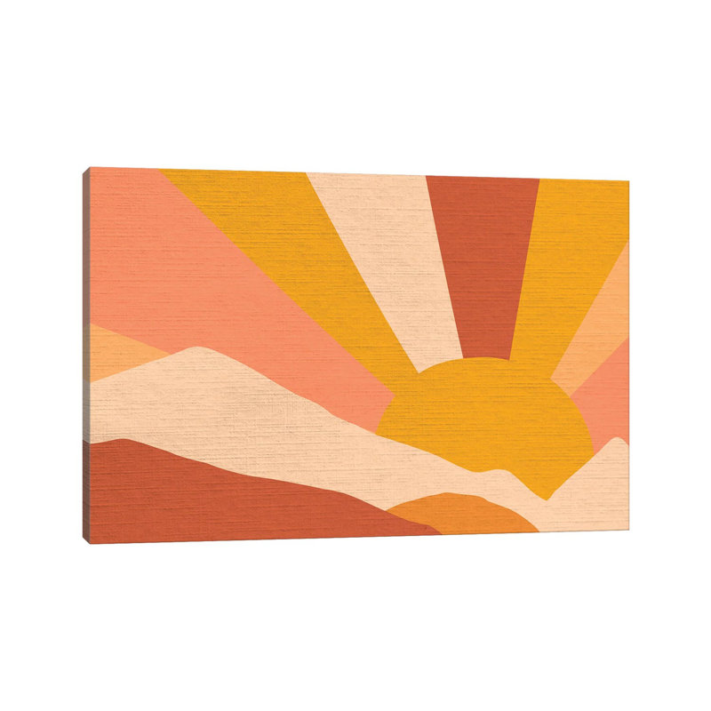 Retro Rainbow Landscape II - Print on Canvas, Wrapped Canvas, 101.6 cm H x 66.04 cm W x 1.91 cm D