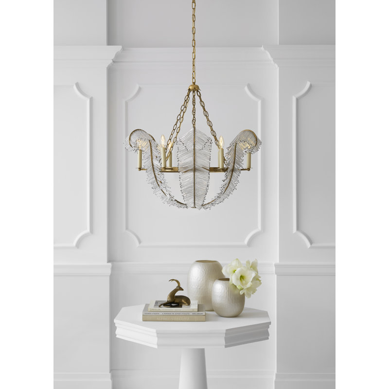 Calais 6 - Light Chandelier, Gilded Iron