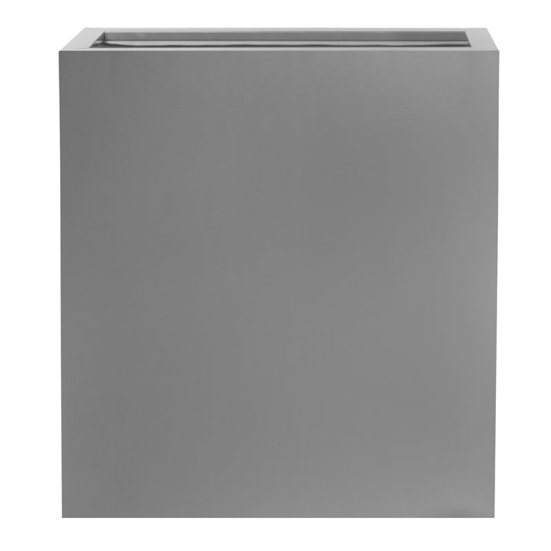 Metal Planter Box, 70cm H x 35cm W x 35cm D, Inox Shiny