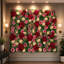 Panneaux muraux de fleurs artificielles, toile de fond florale suspendue