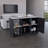 Kitchen Island With Large Countertop, Open Storage Shelves And Double Door Cabinet