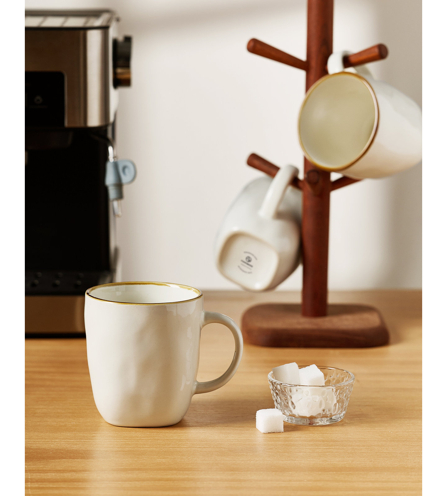 Leny Square Stoneware Mug, Vanilla White