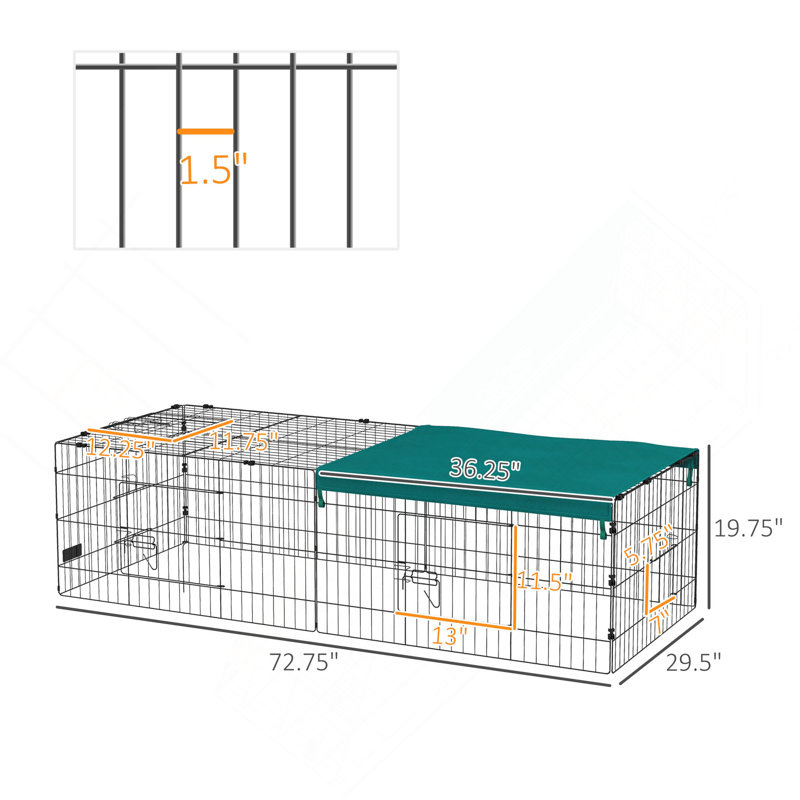 Parc pour petits animaux 73 po Pawhut