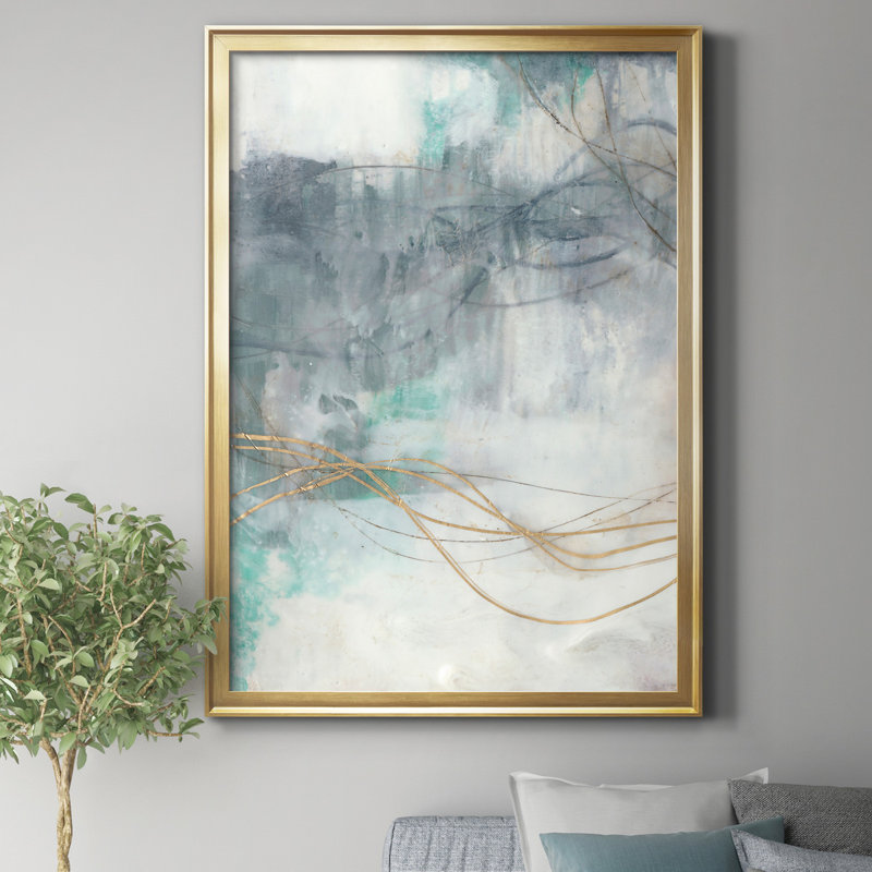 «Ondulation Oro I», reproduction d'art sur toile, Doré, H 22,5 po x l 30,5 po x P 1,5 po