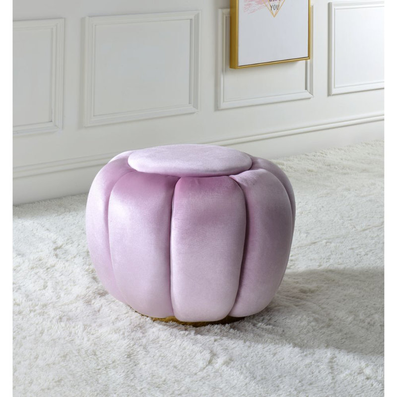 Repose-pieds standard en velours 18,5 po Erdenheim, Velours rose