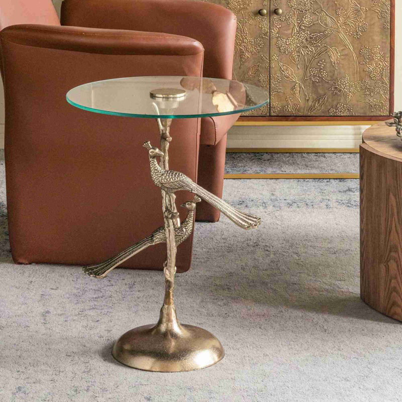 Table de bout ronde en verre