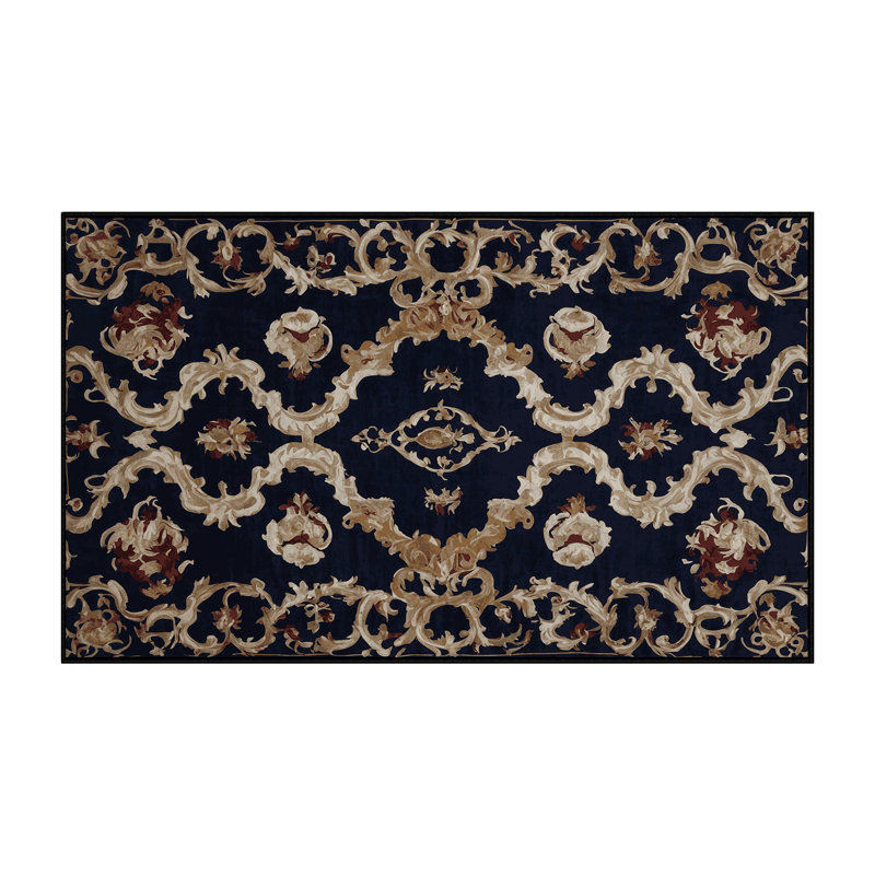 Machine Washable Gray Area Rug, Rectangle 3' x 5'