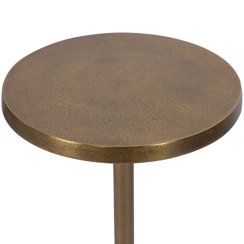 Element Aluminum Pedestal End Table, Brass Gold