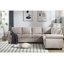 Ensemble de canapé modulaire modulaire avec canapé convertible en forme de L, accoudoirs roulés réversibles et revêtement en lin doux pour un confort et une flexibilité ultimes-131922640-131922641