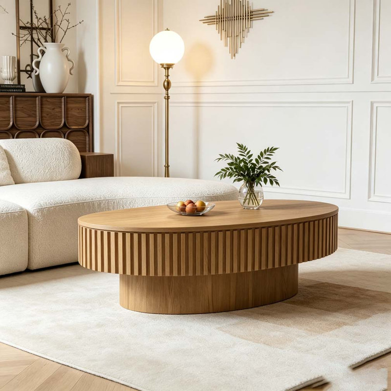 Table basse 47 po avec rangement en bois massif