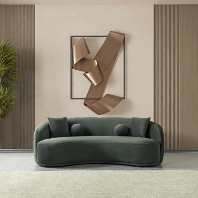 Curved Velvet Sofa