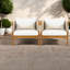 Chaises longues de patio rembourrées, ensemble de sièges de patio modernes en corde de bois d'acacia