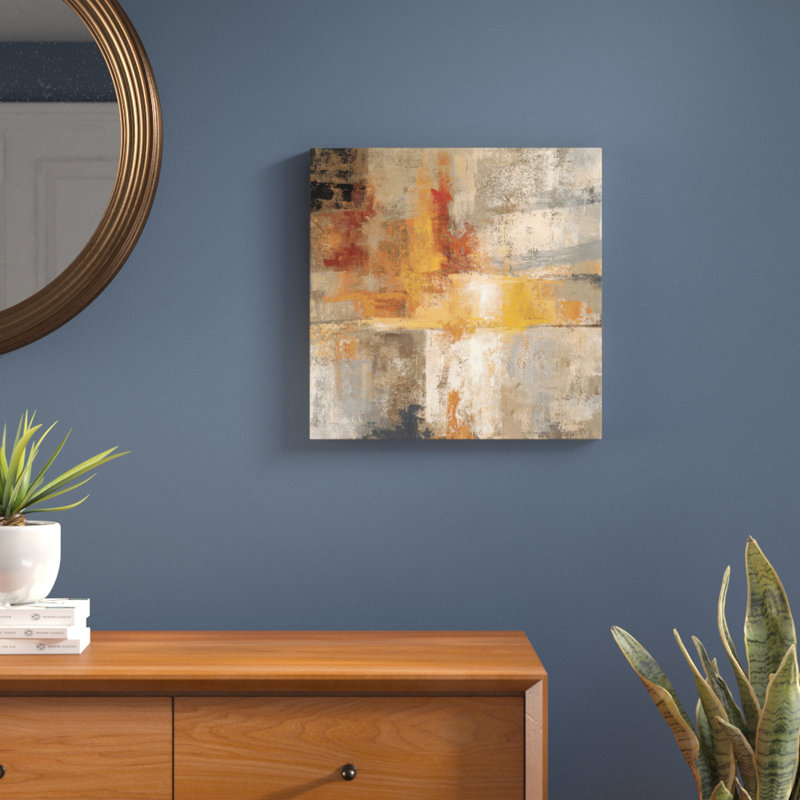 «Silver and Amber Crop», reproduction d'art sur toile tendue, H 26 po x l 26 po x P 1,5 po, Toile avec cadre noir