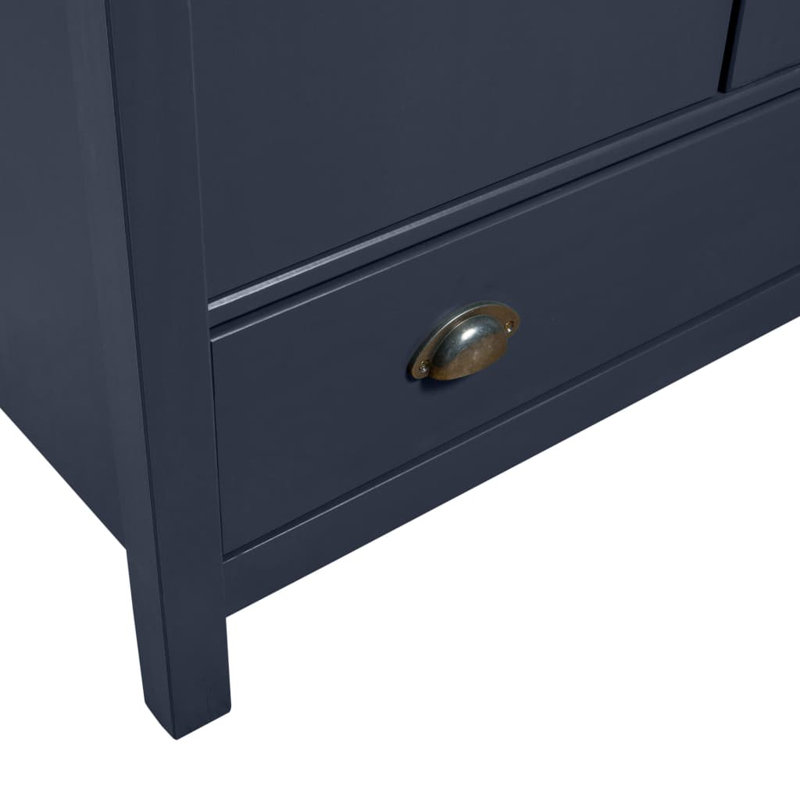 Funkhouser 2 Door Solid Wood Wardrobe, Grey