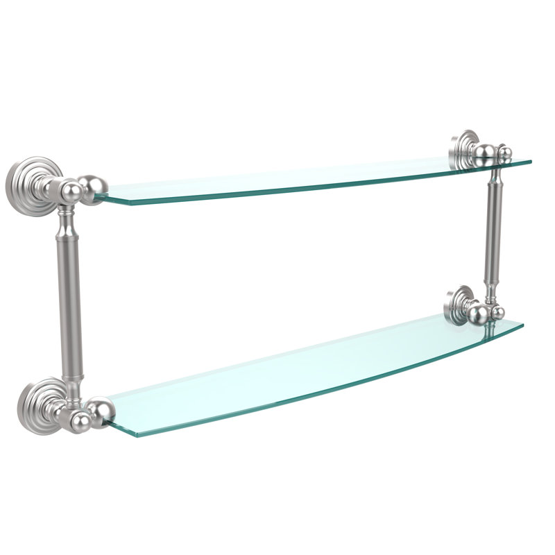 Beresford 2 Piece Tiered Shelf, 28" W x 8.5" H, Satin Chrome