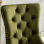 Chaise de salle à manger en velours, 2 chaises, olive, pieds en acier inoxydable chromé, ressorts, pièces rembourrées Sw1701ol, velours olive, coussin à ressorts,