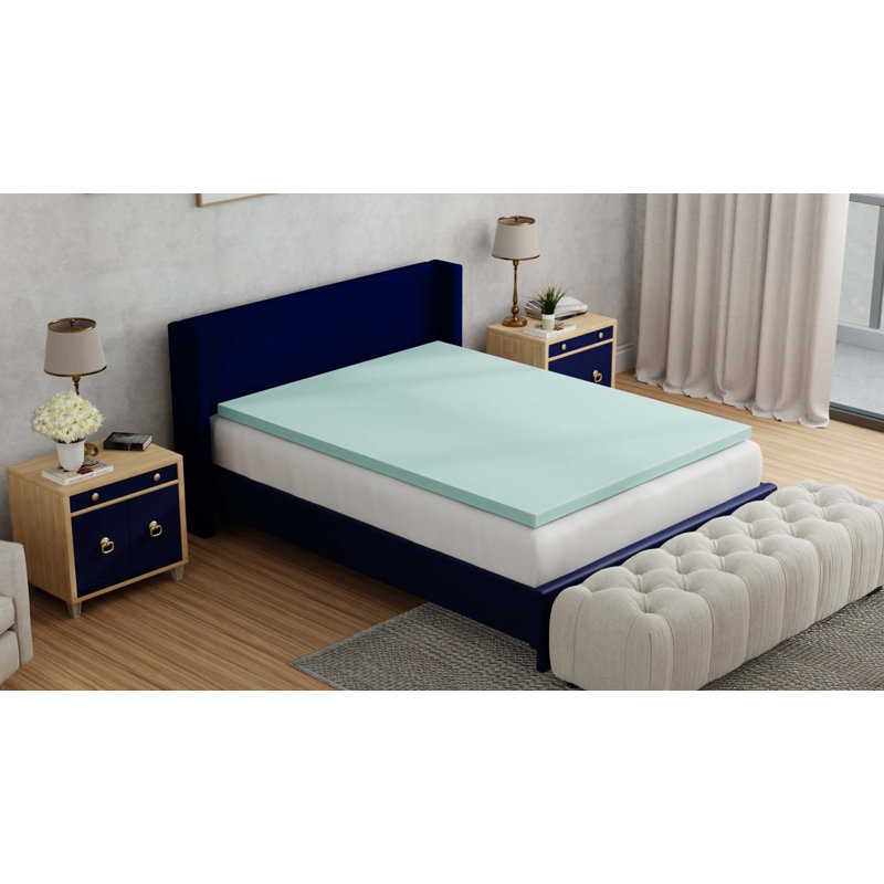 Surmatelas en mousse à mémoire de forme 3 pouces Omne Sleep Plush, Lit simple