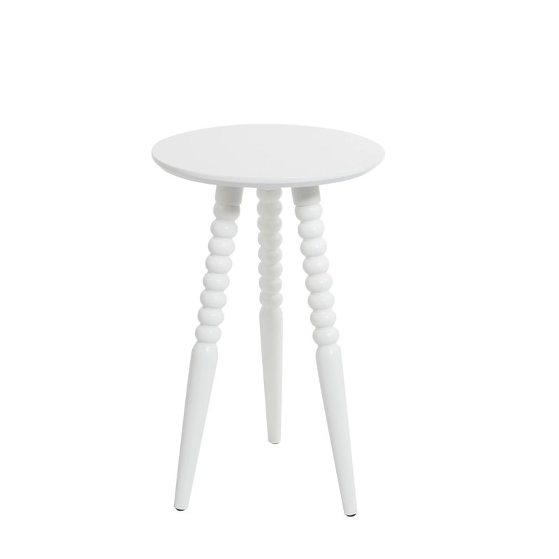 Mitchelle Round Accent End Table - White