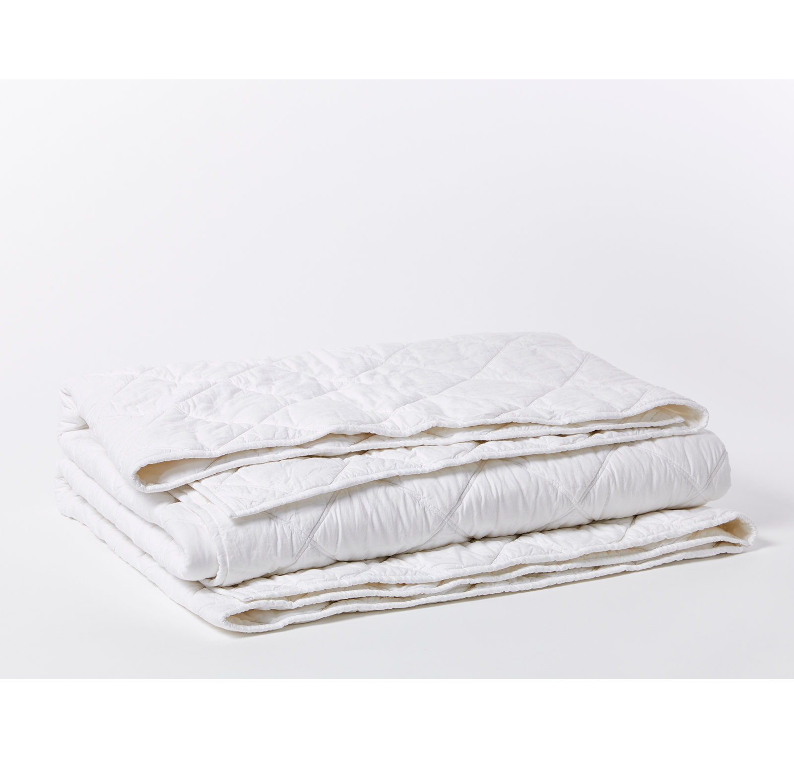 Diamond-Stitched Organic Cotton Comforter Set, Twin Comforter, Alpine White
