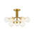 9-Light Textured Glass Tiered Semi-Flush Mount-858022877