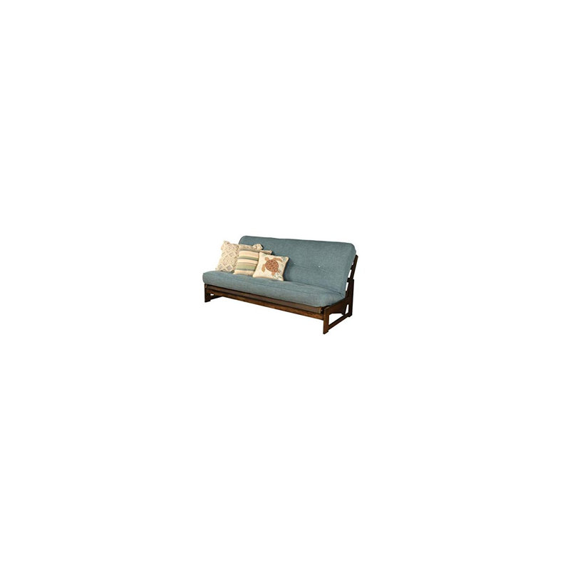 Aspen Frame-Reclaim Mocha Finish-Futon Frame Set with Mattress, Foldable Futon Frame with Sturdy Wood Build, Living Room Futon Frame with Mattress, Versatile Design