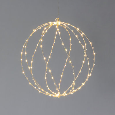 Twinkle Lit Sphere, White, Small