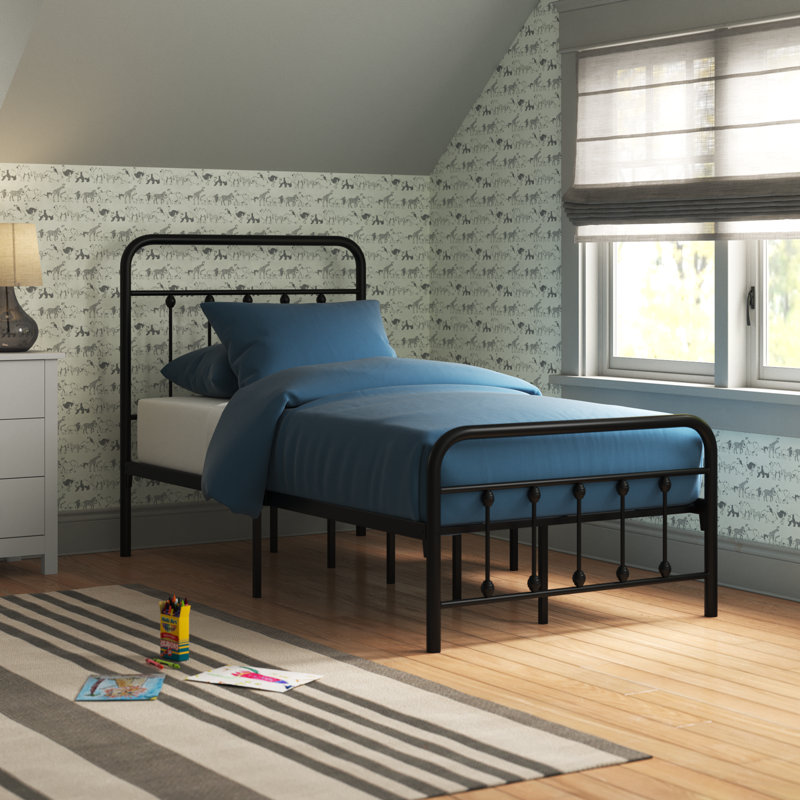Hidalgo Metal Platform Bed, White, King