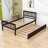 Twin Size Platform Bed Frame with Trundle-1740958624