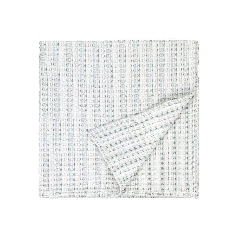 Sopheak Waffle Throw Blanket, Green