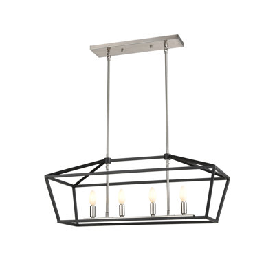Luminaire suspendu linéaire pour îlot de cuisine 4 lumières Krisdapor
